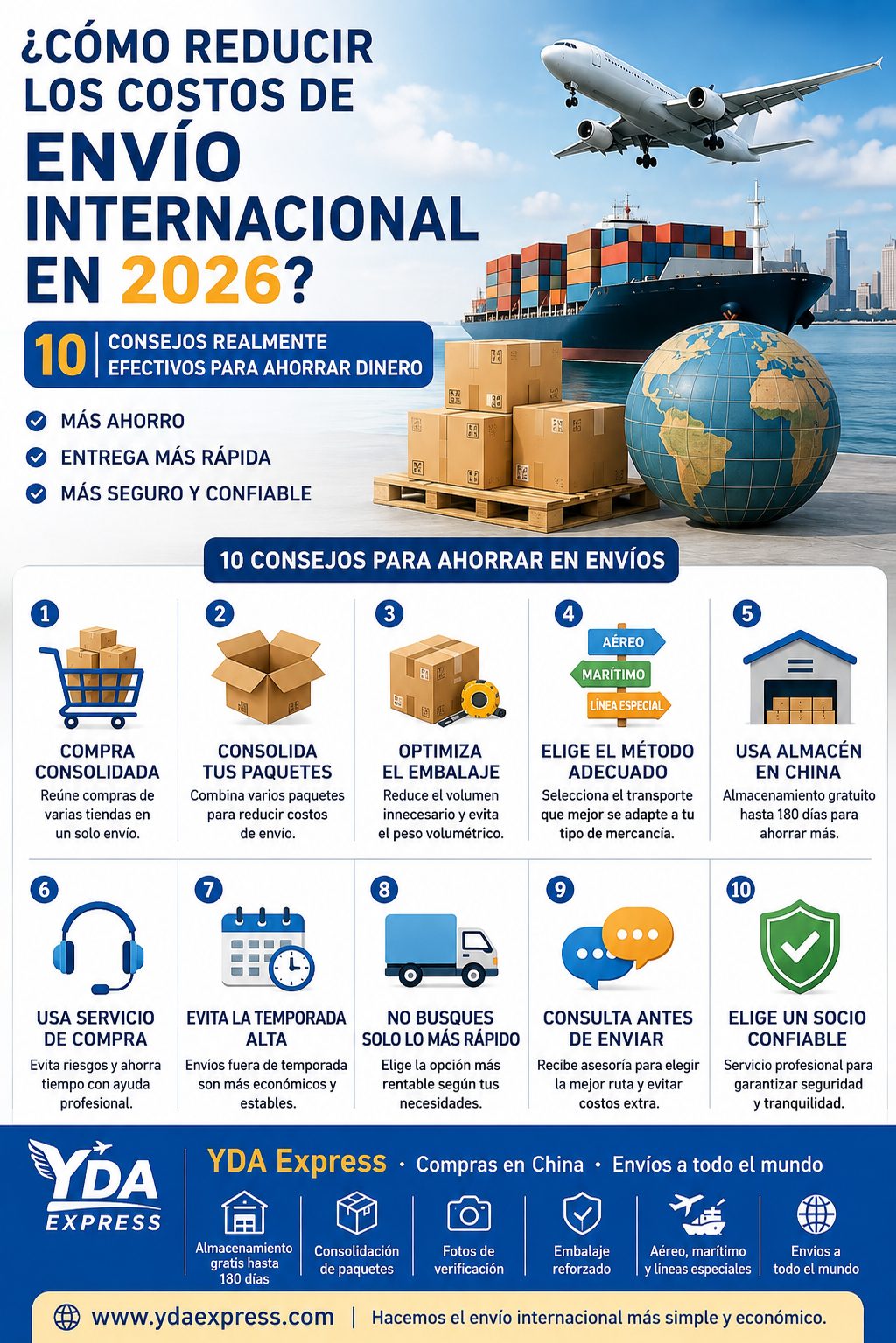 Cómo Reducir los Costos de Envío Internacional en 2026 | 10 Consejos Efectivos para Ahorrar Dinero