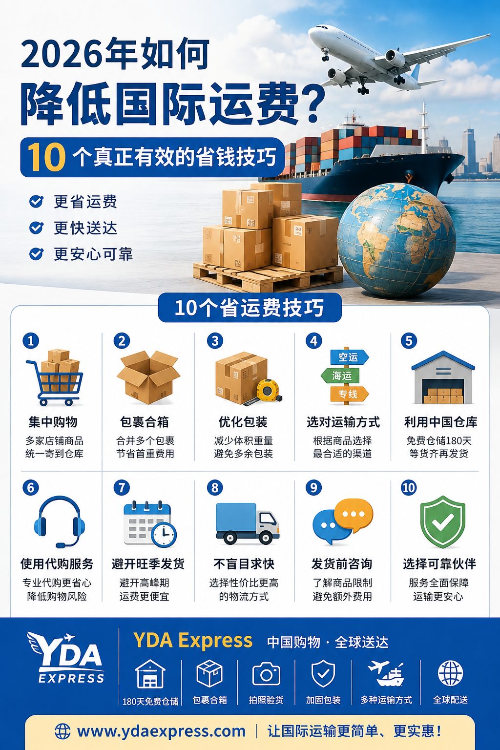 2026年如何降低国际运费？10个真正有效的省钱技巧