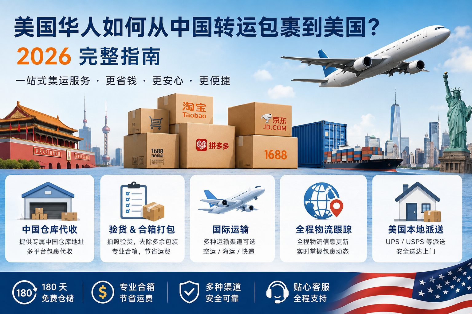 美国华人如何从中国转运包裹到美国？2026 完整指南