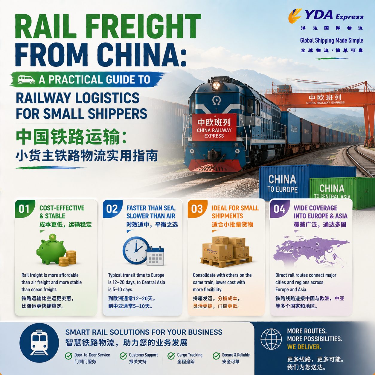 跨境铁路物流全解析:从中国发货,选对方式能省一半运费