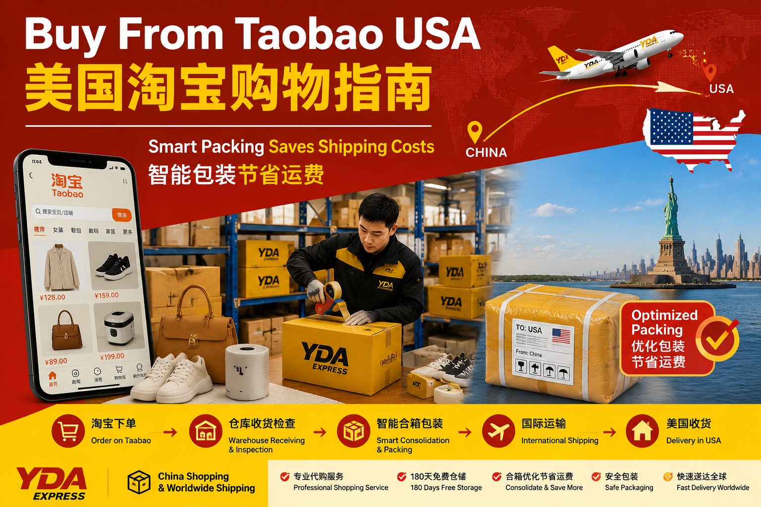 淘宝美国购物指南：海外华人如何通过中国代购和集运省下国际运费（2026）